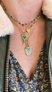 14K Gold Kelly Green Enamel Heart Charm