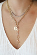 14K Gold Half Cuban Half Paper Clip Lariat