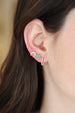 14K Gold Tiny Diamond Crescent Horn Single Stud