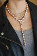 Laila Lariat Necklace: Pink Baroque Pearls