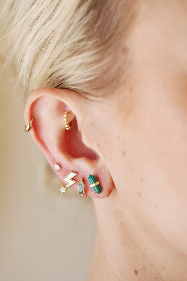 Gold Star Lightning Bolt Studs