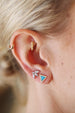 Blue Enamel Triangle Studs