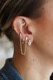 Crystal Chain Double Piercing Stud