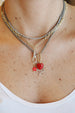14K Gold Coral Enamel Star Charm