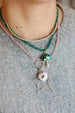 14K Gold Puffy Pink Opal Teardrop Heart Charm