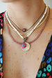 Pink & Black Enamel Evil Eye Choker