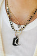 Silver Diamond White Enamel Crescent Moon Charm
