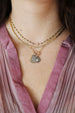 14K Gold Two Toned Small Diamond Dog Tag