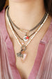 Small White Enamel Evil Eye Pendant