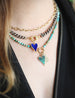 14K Gold Malachite Heart Charm
