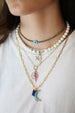 14K Gold Small Hot Pink Enamel Lightning Bolt