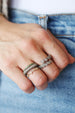 Silver Mix Diamond Shape Wrap Ring