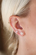 14K Gold 5 Crystal Zigzag Studs
