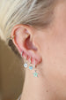 14K Gold Wavy Diamond Huggie Hoops
