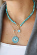 Gold Cross & Opalite Charm Necklace