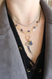 14K Gold Dotted Diamond Heart Paper Clip Lock Necklace