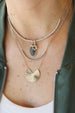 14K Gold Framed Matte Silver Skull Charm
