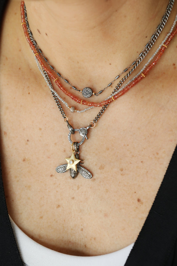 Burnt Orange Sapphire Bali Necklace