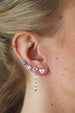 Mini White Enamel Crystal Silver Heart Studs