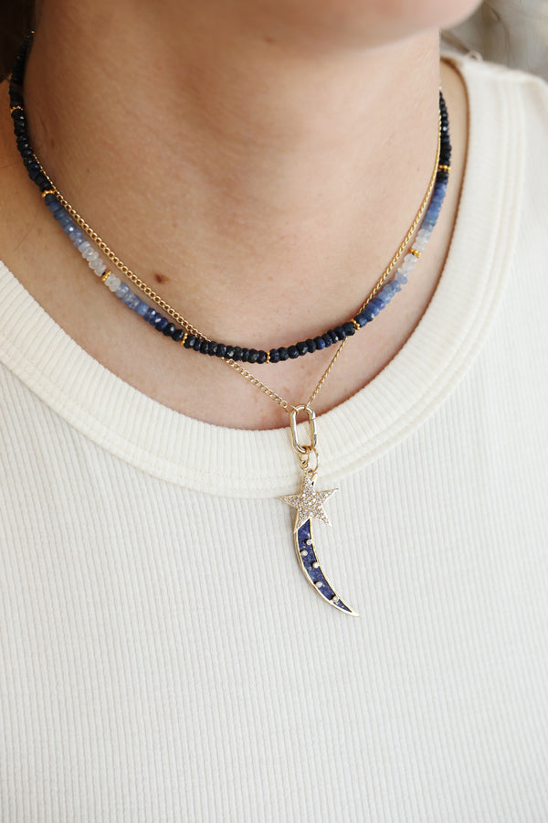 Ombre Blue Sapphire Bali Necklace