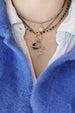 Silver Cuban Chain 14K Gold Diamond Oval Lock Necklace