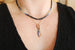 14K Gold Small Navy Crescent Moon Charm