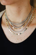 14K Gold Paper Clip Diamond Tennis Necklace