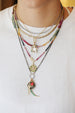 Long Round Box Chain Dotted Diamond Lock Necklace