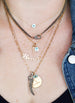 14K Gold Mother of Pearl Greek Evil Eye Necklace