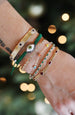 14K Gold Glass Bead Evil Eye Station Bracelet