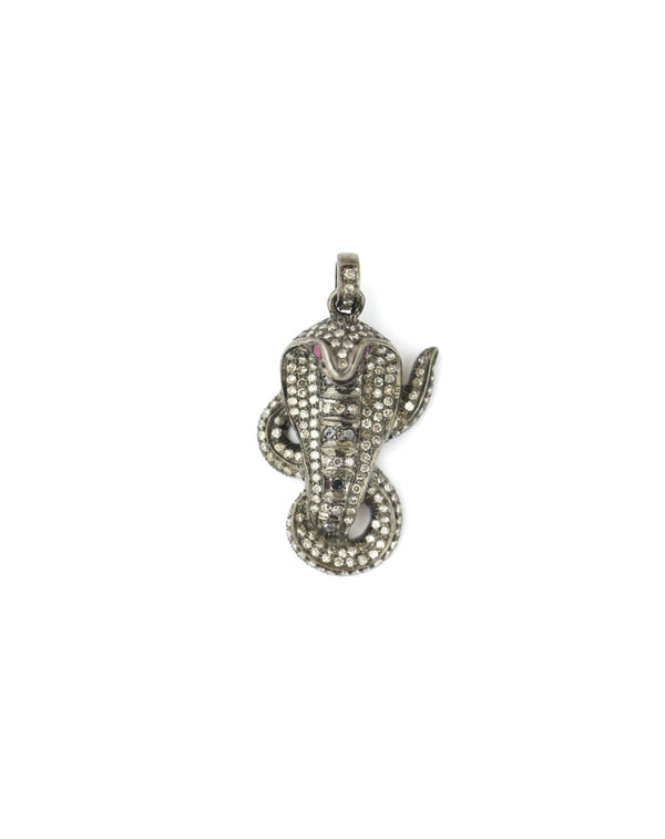 Silver Diamond Cobra Snake Charm