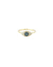 14K Gold Sapphire Diamond Evil Eye Ring