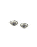 Silver Baguette Diamond Evil Eye Lash Studs