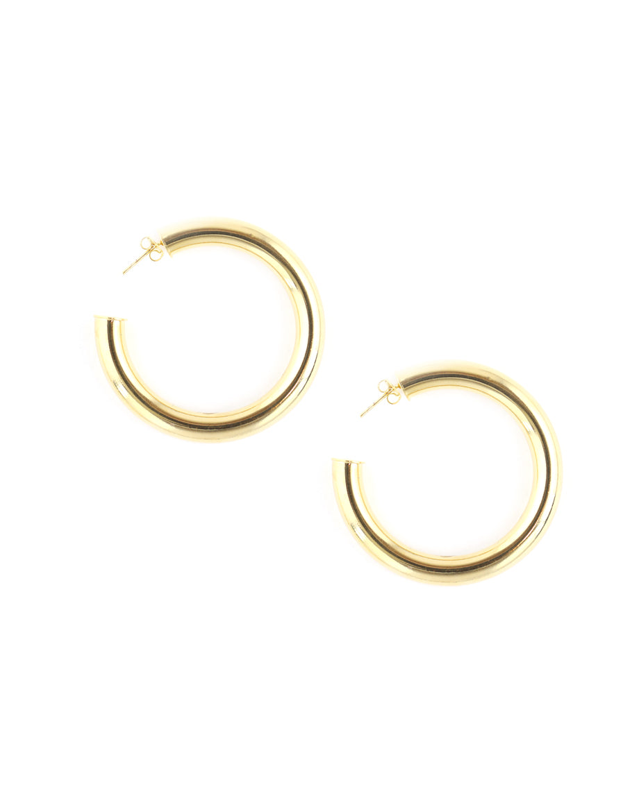 Chunky Gold Tube Hoops