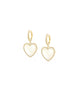 Gold Mother of Pearl Heart Charm Huggies