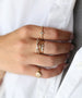 14K Gold Baguette Diamond X Ring
