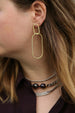Gold Rectangle Link Earrings