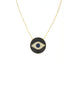 Large Black Crystal Evil Eye Necklace