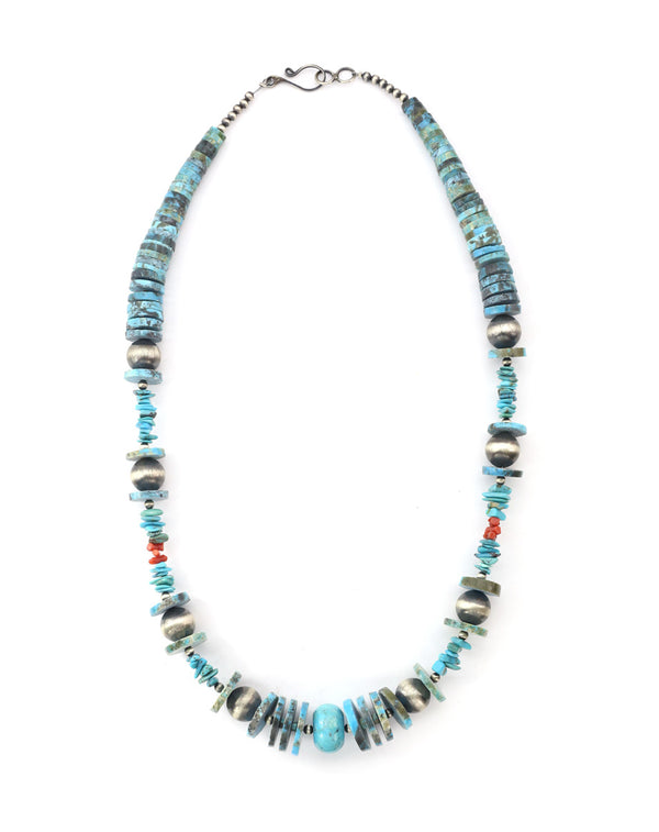 Heishi Turquoise & Navajo Pearl Necklace