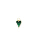 14K Gold Malachite Heart Charm