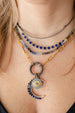 14K Gold Circle Lapis Inlay Disco Chain