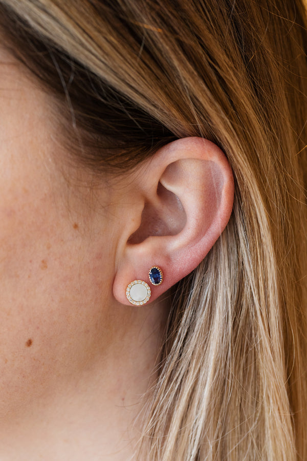 14K Gold .5ct Oval Sapphire Single Stud