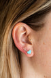 14K Gold Diamond Bar Single Stud