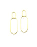 Gold Rectangle Link Earrings