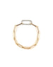 14K Rose Gold Paper Clip + White Gold Lock Bracelet