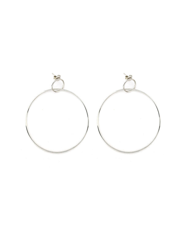 Thin Silver Door Knocker Hoops