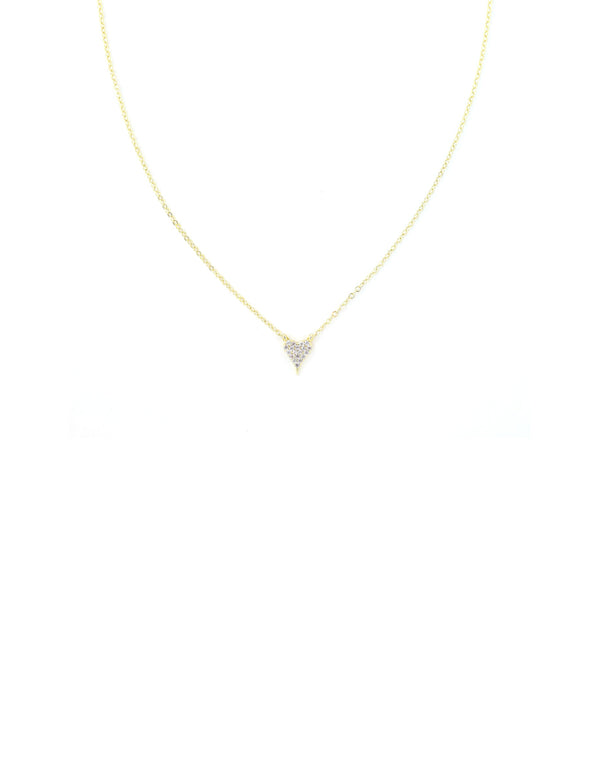 Tiny Gold Crystal Heart Necklace