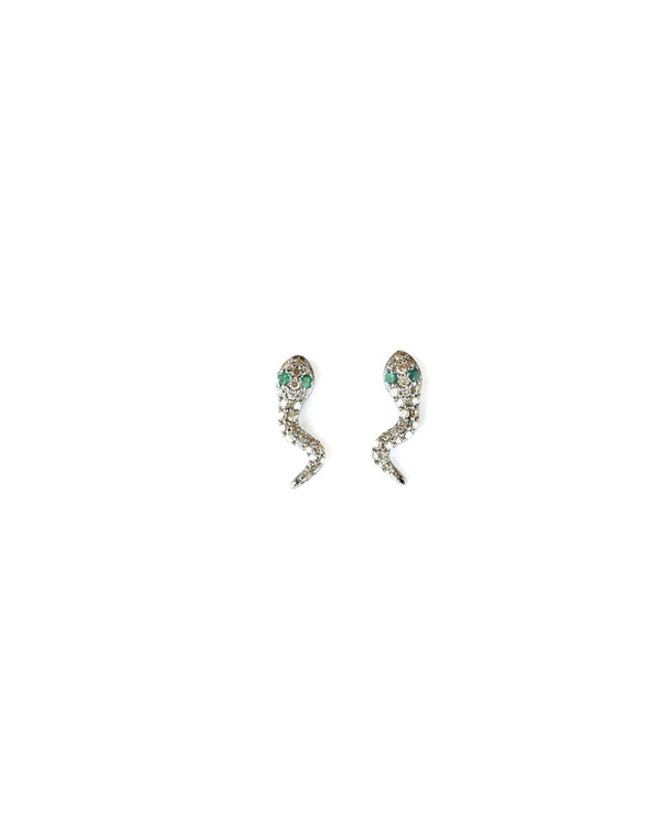 Tiny Diamond Snake Studs
