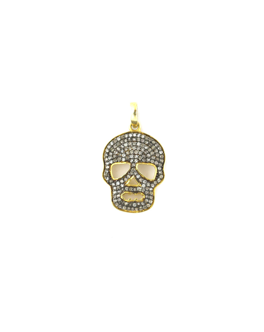 Two Toned Diamond Skull Pendant