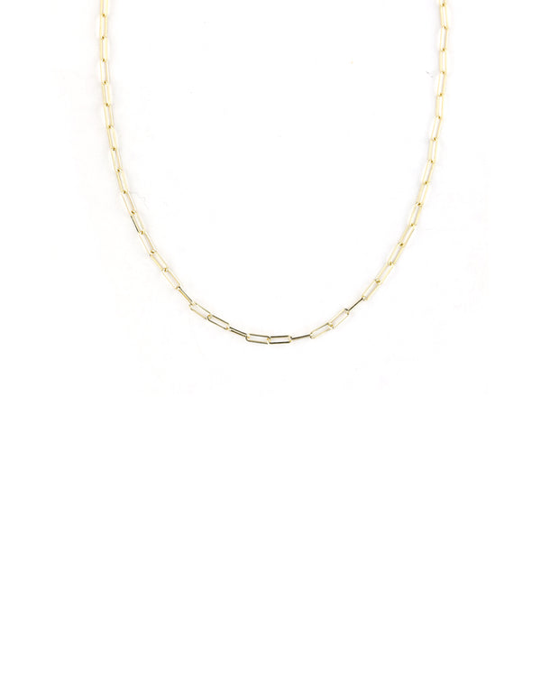 XS 14K Gold Paper Clip Chain